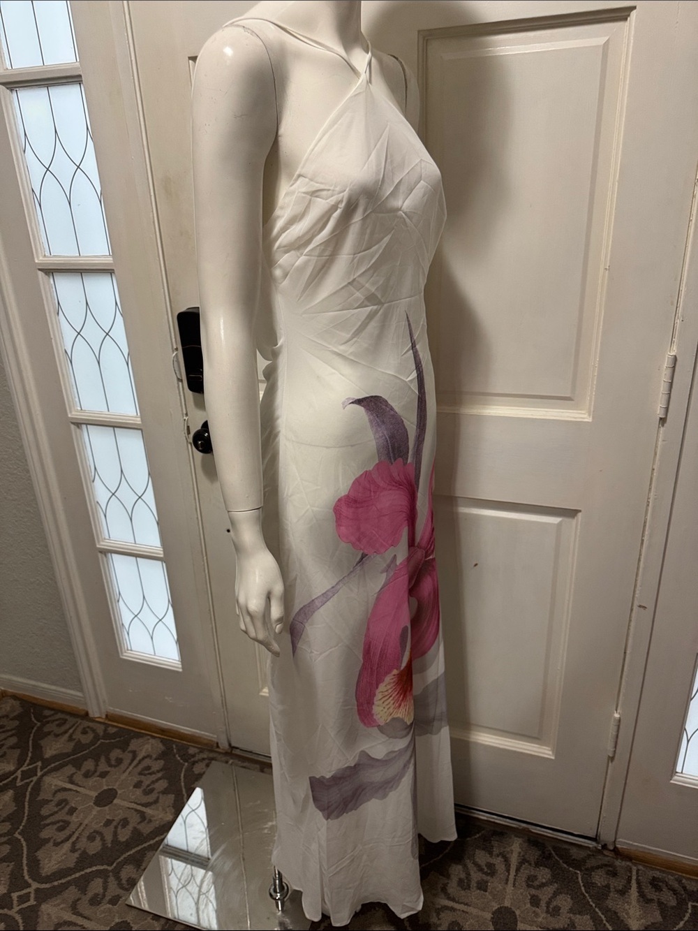 Peppermayo White Maxi Dress with Pink & Purple Floral Size 8. A1 - Picture 8 of 15